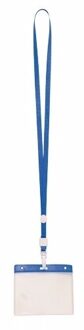 Badgehouders/naamkaarthouders - 10x - met blauw keycord/lanyard