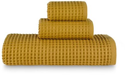 Badhanddoek 100% Turkse Katoen Super Absorberend En Ultra Zachte Sneldrogende (80 Cm X 170 Cm) wafel Handdoek Bad Spa Gym Reizen Sauna mosterd