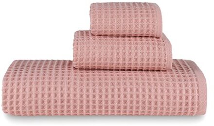 Badhanddoek 100% Turkse Katoen Super Absorberend En Ultra Zachte Sneldrogende (80 Cm X 170 Cm) wafel Handdoek Bad Spa Gym Reizen Sauna poeder roze