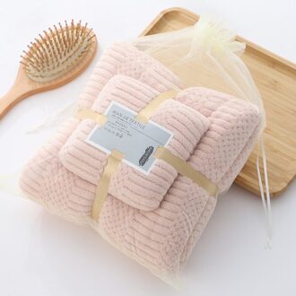 Badhanddoeken Voor Volwassenen Zachte Microfiber Strandlaken Badkamer Handdoek Set Luxe Kleine Handdoek Grote Douche Handdoek Set zalm roze