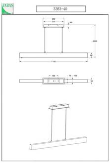 Badia hanglamp, touchdimmer, eikenhout, lengte 110 cm licht hout