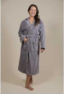 Badjas badstof dames & heren | - maat L / XL Grijs
