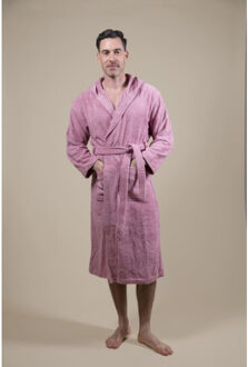 Badjas badstof dames & heren | Roze - XXL