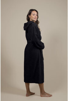 Badjas badstof dames & heren | Zwart - S / M