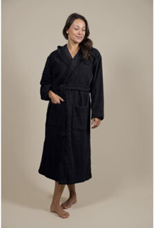 Badjas badstof dames & heren | Zwart - XS