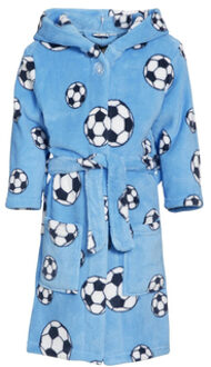 Badjas Soccer Junior Fleece Blauw Maat 110/116