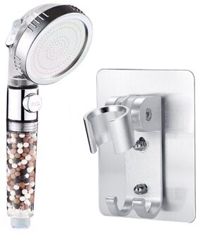 Badkamer 3-Functie Spa Douchekop Met Switch On/Off Knop Hoge Druk Anion Filter Bad Head Water saving Douchekoppen doorzichtig-houder