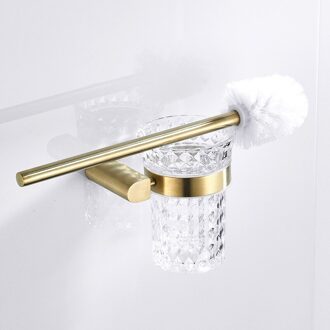 Badkamer Aaccsessories Set Lange Handvat Nordic Gold Toiletborstel Houder Duurzaam Toiletborstel Wc Glas Cup Toiletpot Borstel
