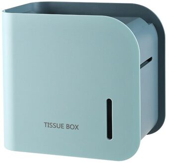 Badkamer Accessoires Gratis Ponsen Draagbare Toiletrolhouder Voor Magnetische Zuig Deur Badkamer Waterdichte Wc Opbergdoos blauw