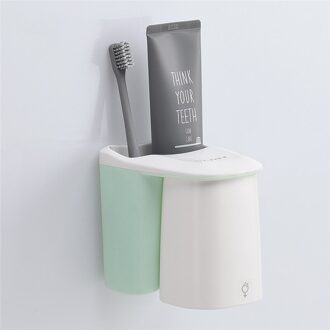 Badkamer Accessoires Set Automatische Magnetische Zuignap Tandenborstelhouder Borstelen Cup Plank Rekken Wall Mount Rack groen