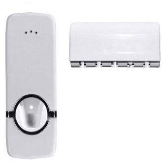 Badkamer Accessoires Set Automatische Tandpasta Knijper Tandpasta Tandenborstel Stand Wall Mount Rack Badkamer Gereedschap Set wit