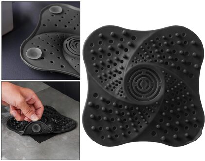 Badkamer Afvoer Haar Catcher Badstopper Water Gootsteenzeefje Filter zwart