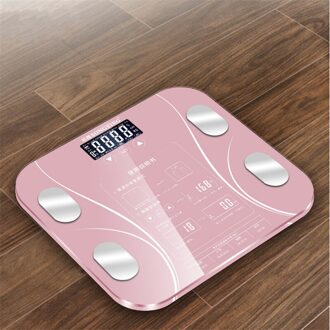 Badkamer Body Floor Weegschalen Lichaamsvet Schaal Gewicht Weegschalen Voor Body Weegschalen Gehard Glas Lcd Display roze
