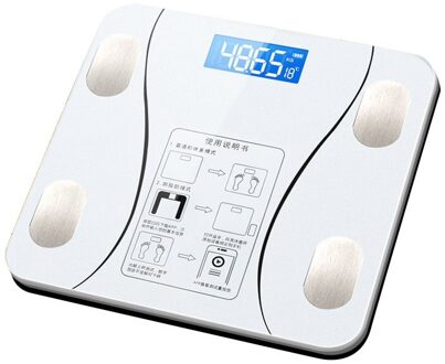Badkamer Body Scale Digitale Menselijk Gewicht Mi Weegschalen Vloer Lcd Display Body Index Elektronische Smart Weegschalen wit