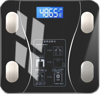 Badkamer Body Scale Digitale Menselijk Gewicht Mi Weegschalen Vloer Lcd Display Body Index Elektronische Smart Weegschalen zwart