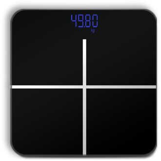 Badkamer Body Scale Lcd Usb Opladen Smart Elektronische Weegschalen Lichaamsgewicht Balans Digitale Weegschaal zwart