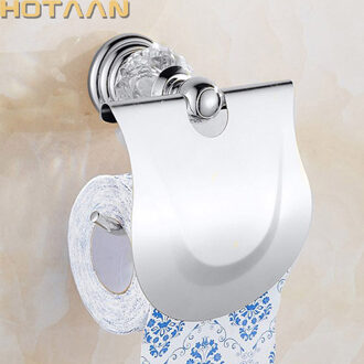Badkamer Chroom Papier Houder Met Crystal Muur Papierrol Rack Hangt Papieren Handdoek Houder Archaize Waterdichte Toiletrolhouder