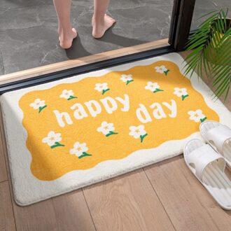 Badkamer Deur Entree Mat Bloemen Bad Tapijt Badkamer Antislip Mat Wc Deur Mat Entree Deur Absorberende Mat Anti-Slip Deur Mat 50x80cm / geel