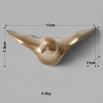 Badkamer Deur Kapstok Moderne stijl Hars 3D Seagull Vorm Decoratie Haak, Zeemeeuw Vorm Decoratieve Haak goud groot