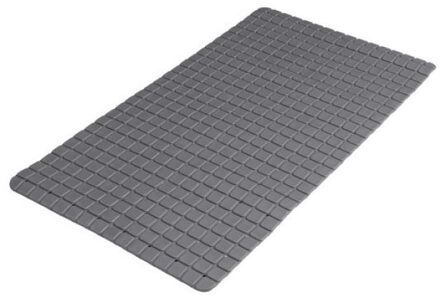 Badkamer/douche anti slip mat - rubber - voor op de vloer - antraciet - 39 x 69 cm - Badmatjes Grijs