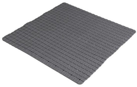 Badkamer/douche anti slip mat - rubber - voor op de vloer - antraciet - 55 x 55 cm - Badmatjes Grijs