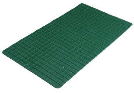 Badkamer/douche anti slip mat - rubber - voor op de vloer - donkergroen - 39 x 69 cm - Badmatjes