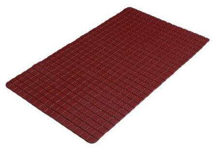 Badkamer/douche anti slip mat - rubber - voor op de vloer - donkerrood - 39 x 69 cm - Badmatjes