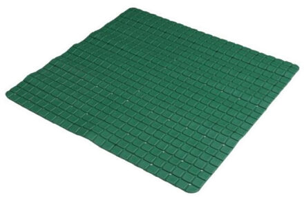 Badkamer/douche anti slip mat - rubber - voor op de vloer - groen - 55 x 55 cm - Badmatjes