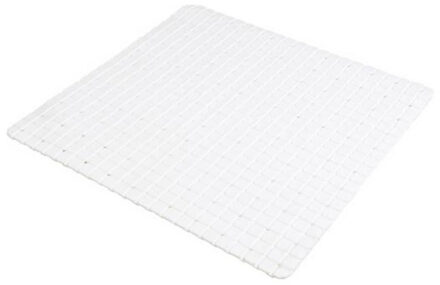 Badkamer/douche anti slip mat - rubber - voor op de vloer - parel wit - 55 x 55 cm - Badmatjes