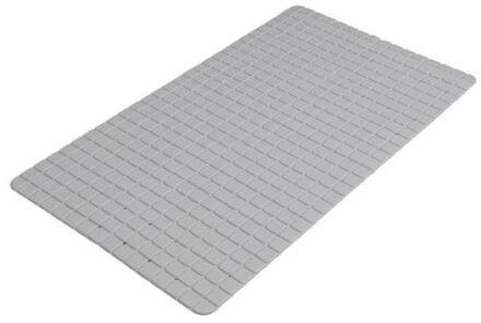 Badkamer/douche anti slip mat - rubber - voor op de vloer - steengrijs - 39 x 69 cm - Badmatjes