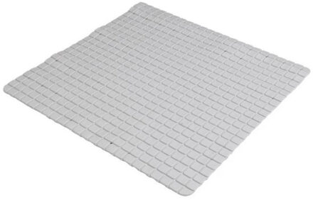 Badkamer/douche anti slip mat - rubber - voor op de vloer - steengrijs - 55 x 55 cm - Badmatjes