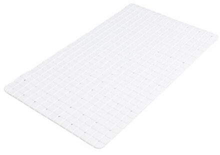 Badkamer/douche anti slip mat - rubber - voor op de vloer - wit - 39 x 69 cm - Badmatjes