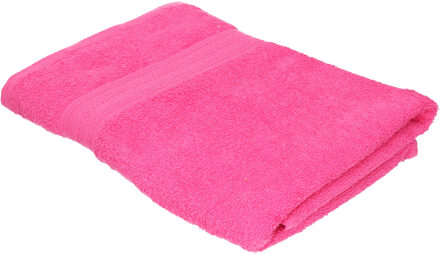 Badkamer/douche handdoeken fuchsia roze 70 x 140 cm - Badhanddoek