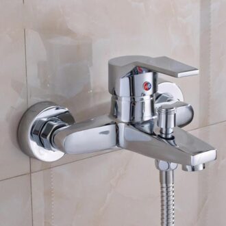 Badkamer Douche Kranen Rvs Triple Bad Kraan Warm En Koud Water Mengkraan Nozzle Tap Wall Mounted