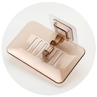 Badkamer Douche Zeep Gerechten Afvoer Spons Houder Wandmontage Opbergrek Zeepkist Organizer Container bruin