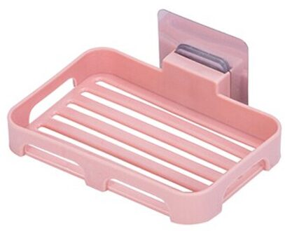 Badkamer Douche Zeepkist Schotel Opslag Plaat Lade Houder Case Zeephouder Badkamer Lade Accessoires Doos Plank Muur Gerechten Roze
