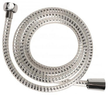 Badkamer doucheslang - rvs metaal - zilver - 150 cm - met aansluitingen - Doucheslangen