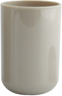 Badkamer drinkbeker Porto - PS kunststof - beige - 7 x 10 cm - Tandenborstelhouders
