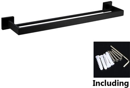 Badkamer Dubbele Handdoek Bar Wall Mount, Sus 304 Rvs Matte Black
