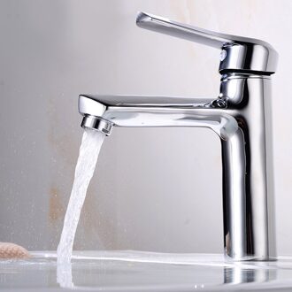 Badkamer Enkel Gat Wastafel Kraan Warm Koud Wastafel Kraan Mengkraan Afwerking Messing Keuken Water Chrome Moderne Waterval Kraan