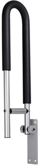 Badkamer Grab Bar Handle Flip-Up Schroef-In Wc Veiligheid Rail Hand Grip Thuiszorg Apparatuur Voor ouderen Handicap zwart