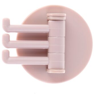 Badkamer Haak Creatieve Naadloze Pasta 3 Tak Roterende Haak Keuken Badkamer Opslag Muur Haak Douche Hook roze