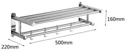 Badkamer Handdoek Houder Badkamer Organizer Rvs Muur Gemonteerde Handdoekenrek Home Hotel Muur Plank Hardware Accessoire 50CM