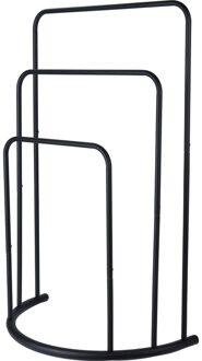 Badkamer handdoek rek - zwart - 75 cm - metaal - badkamerrek voor handdoeken