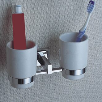 Badkamer Hardware Accessoires Chrome Handdoek Ring Toiletrolhouder Douche Zeepbakje Pomp Wc Borstel Houders Keramische Cup Rack dubbele Cup houder