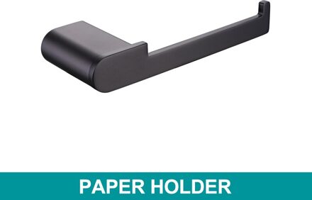 Badkamer Hardware Set Gun Metal Zwart Grijs Papierrolhouder Handdoekhouder Hanger Gewaad Haak Toiletborstel Houder Badkamer Accessorie papier houder