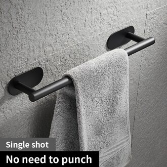 Badkamer Hardware Set Zwart Gewaad Haak Handdoek Rail Bar Rack Bar Plank Tissue Papier Houder Tandenborstelhouder Badkamer Accessoires single shot