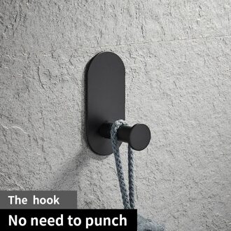 Badkamer Hardware Set Zwart Gewaad Haak Handdoek Rail Bar Rack Bar Plank Tissue Papier Houder Tandenborstelhouder Badkamer Accessoires The hook