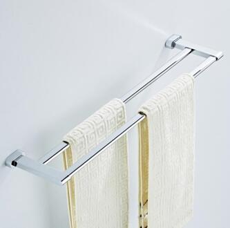 Badkamer Hardware Sets Chrome Handdoek Ring Handdoek Bar Badkamer Accessoires Bad Papier Houder Doek Haak Messing Materiaal dubbele towel bar
