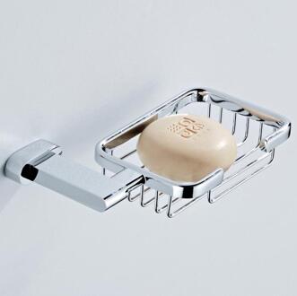 Badkamer Hardware Sets Chrome Handdoek Ring Handdoek Bar Badkamer Accessoires Bad Papier Houder Doek Haak Messing Materiaal licht grijs